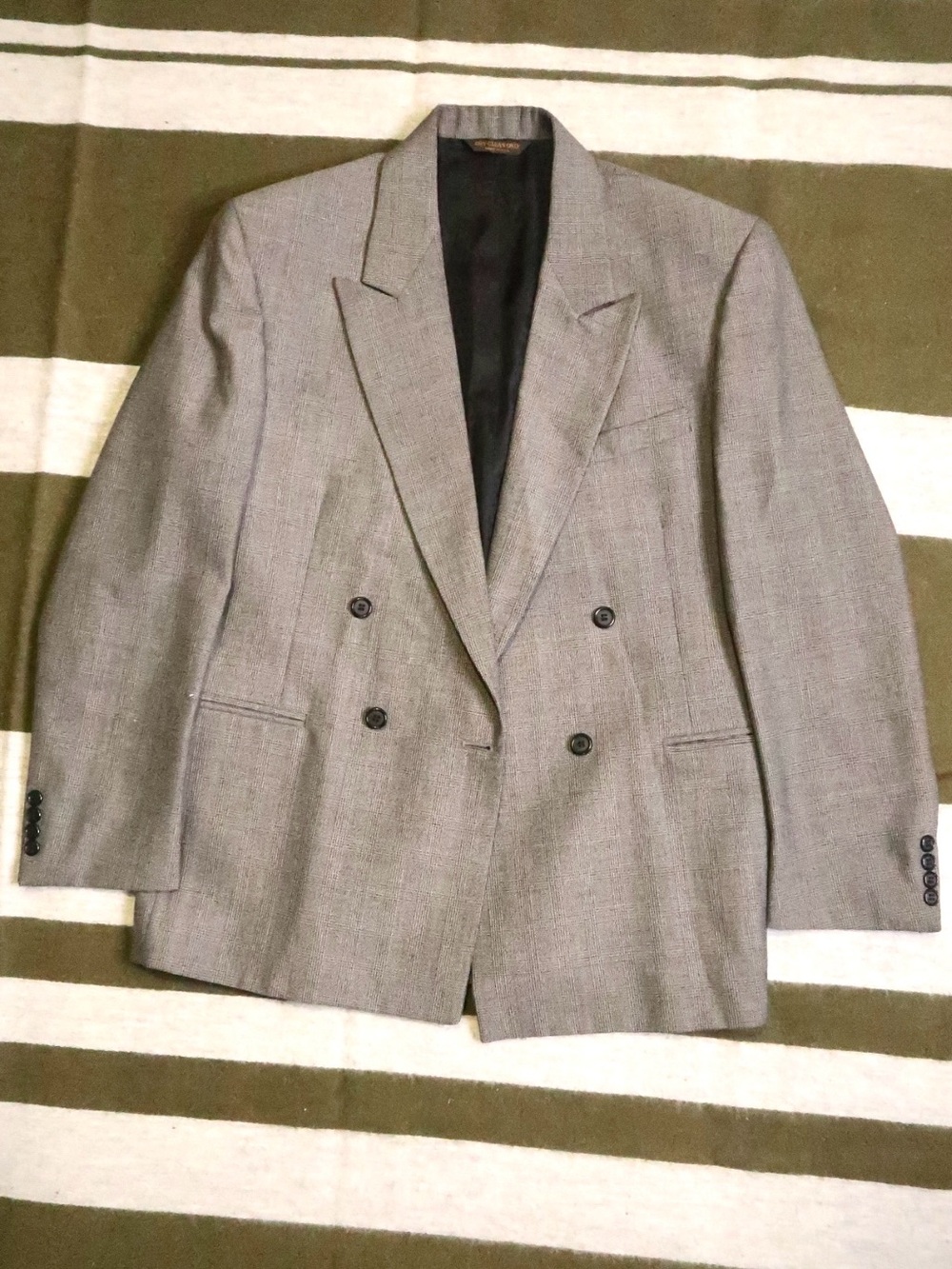 Men's Double-Breasted Blazer in Light Gray